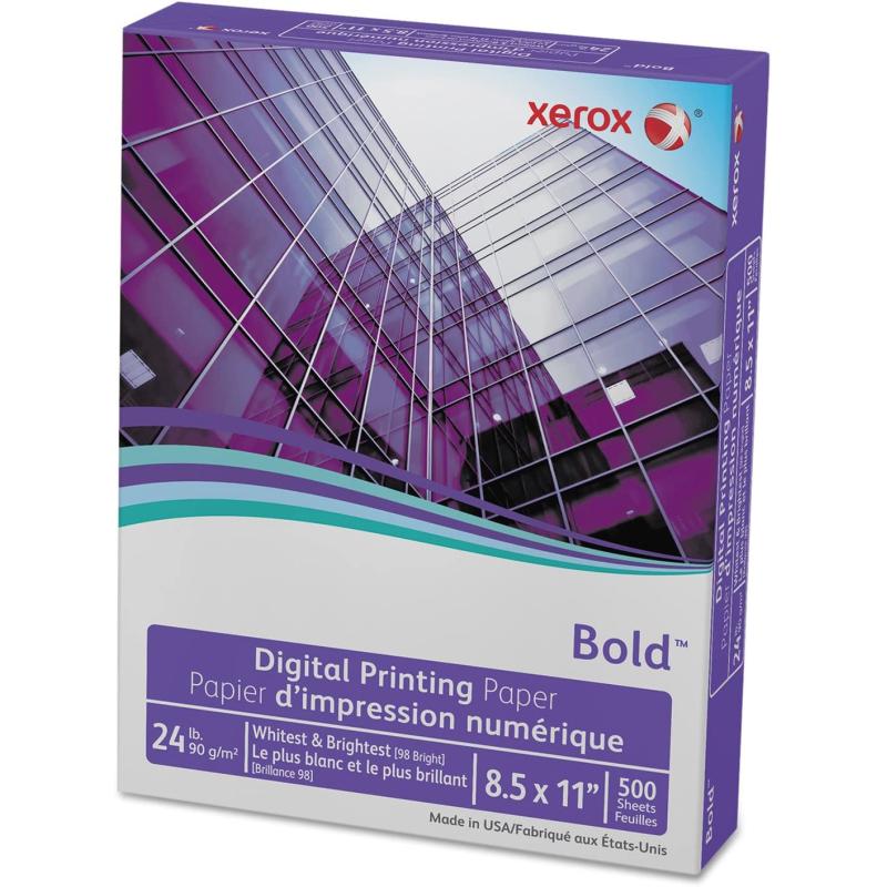 Xerox Bold Digital Printing Paper, 8 1/2 x 11, White, 500 Sheets