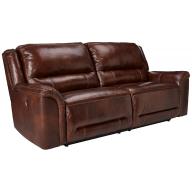 Ashley Furniture Signature Design - Jayron 2 Seat Recliner Sofa - 1 Touch Powered Reclining - Contemporary - Harness Brown