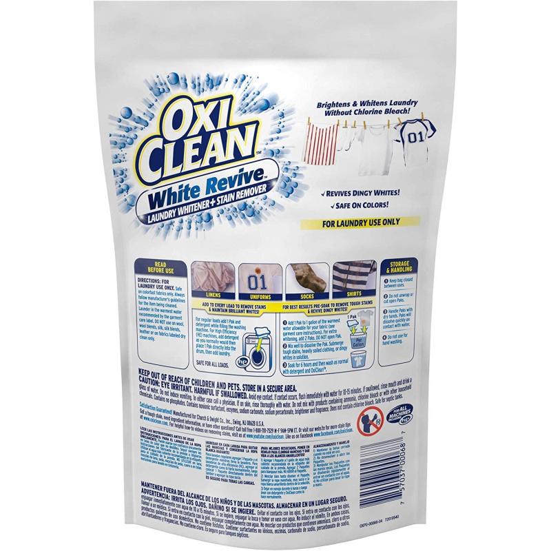 Oxi Clean White Revive Laundry Stain Remover Paks - 24ct