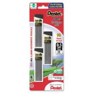 Pentel Super Hi-Polymer Lead Refills, 0.5mm, HB, Black, 90 leads/pk