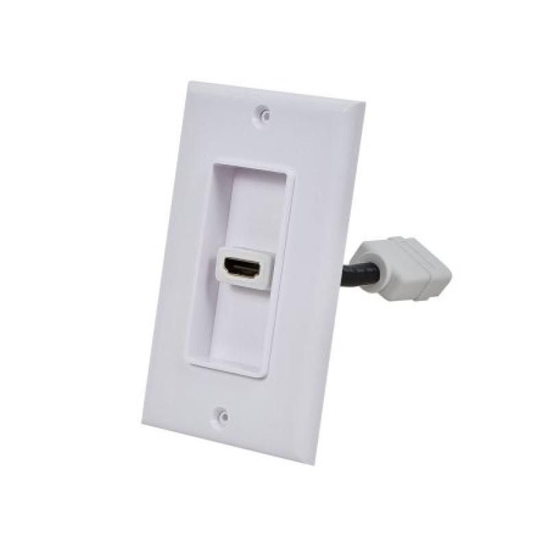 2-Piece Inset Wall Plate w/ 4" Flexible High Speed HDMI Cable