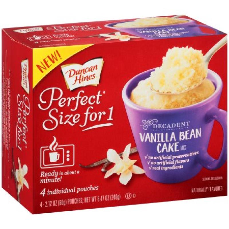Duncan Hines® Perfect Size for One® Decadent Vanilla Bean Cake Mix 4-2.12 oz Box