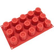 Freshware 15-Cavity Small Caneles and Bordelais Fluted Cakes Silicone Mold, SM-107RD