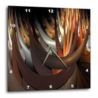 3dRose A modern brown spike abstract fractal, Wall Clock, 10 by 10-inch