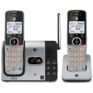 AT&T CL82214 DECT 6.0 Expandable Cordless Phone with Answering System and Caller ID, 2 Handsets, Silver/Black