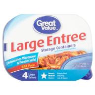 Great Value 4 Large Storage Lids & Containers 32 fl oz