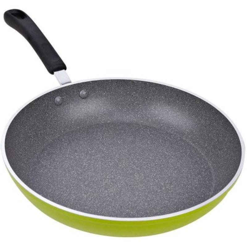 Cook N Home 12" Frying Pan/Saute Pan with Non-Stick Coating Induction Compatible, Green