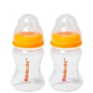 Thinkbaby Stage A BPA Free Polypropylene Baby Bottle, Orange, 5 Oz, 2 Ct
