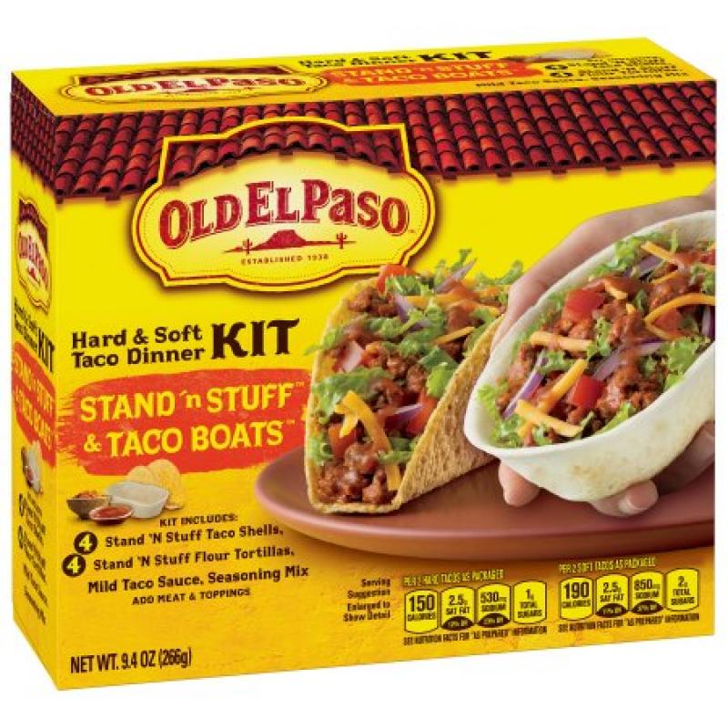 Old El Paso Stand 'N Stuff Hard and Soft Taco Dinner Kit, 9.4 oz