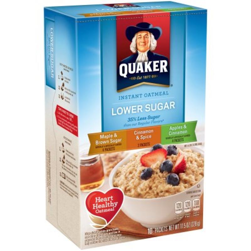 Quaker Variety Pack: Maple & Brown Sugar, Cinnamon & Spice, and Apples & Cinnamon Instant Oatmeal,