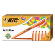 BIC Brite Liner Highlighter, Chisel Tip, Orange, 1-Dozen