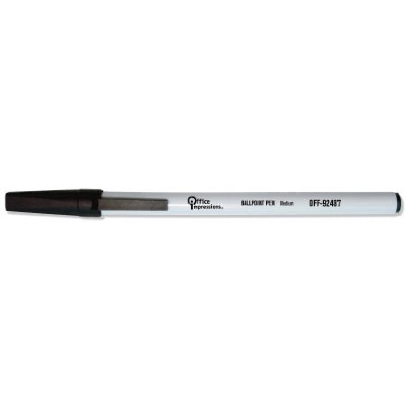 Office Impressions Economy Stick Ballpoint Pen, Black Ink, 1 mm, 144/Pack