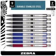 Zebra F-301 Retractable Ballpoint Pen, 0.7mm Assorted Colors, 9pk