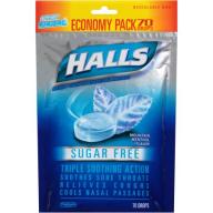Halls Sugar Free Mountain Menthol Flavor Cough Suppressant/Oral Anesthetic Drops, 70 count