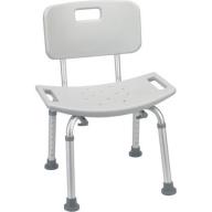 Drive Medical Bathroom Safety Shower Tub Bench Chair with Back, Gray