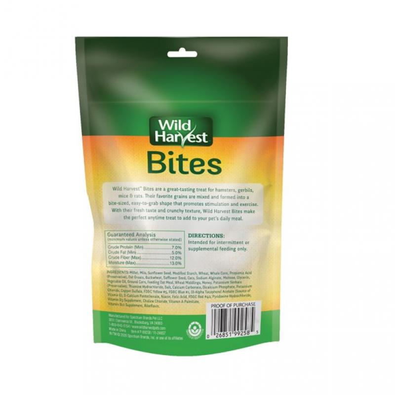 Wild Harvest Bites 2.5 Ounces, Bite-Sized Treats for Pet Hamsters, Gerbils, Mice and Rats