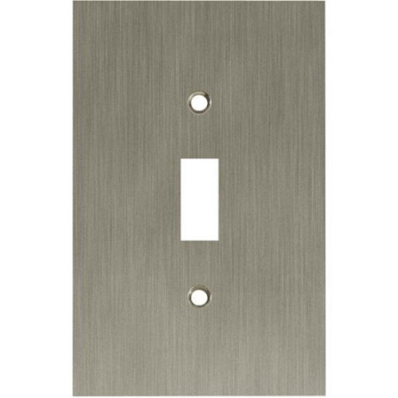Brainerd Concave Single Switch Wall Plate, Satin Nickel