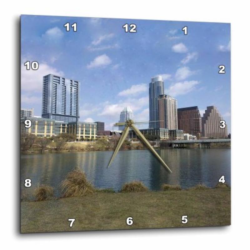 3dRose Austin Texas Skyline Buildings Photo, Wall Clock, 10 by 10-inch