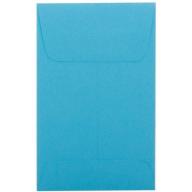 JAM Paper 2.25" x 3.5" #1 Coin Envelopes, Lunar Blue, 25-Pack
