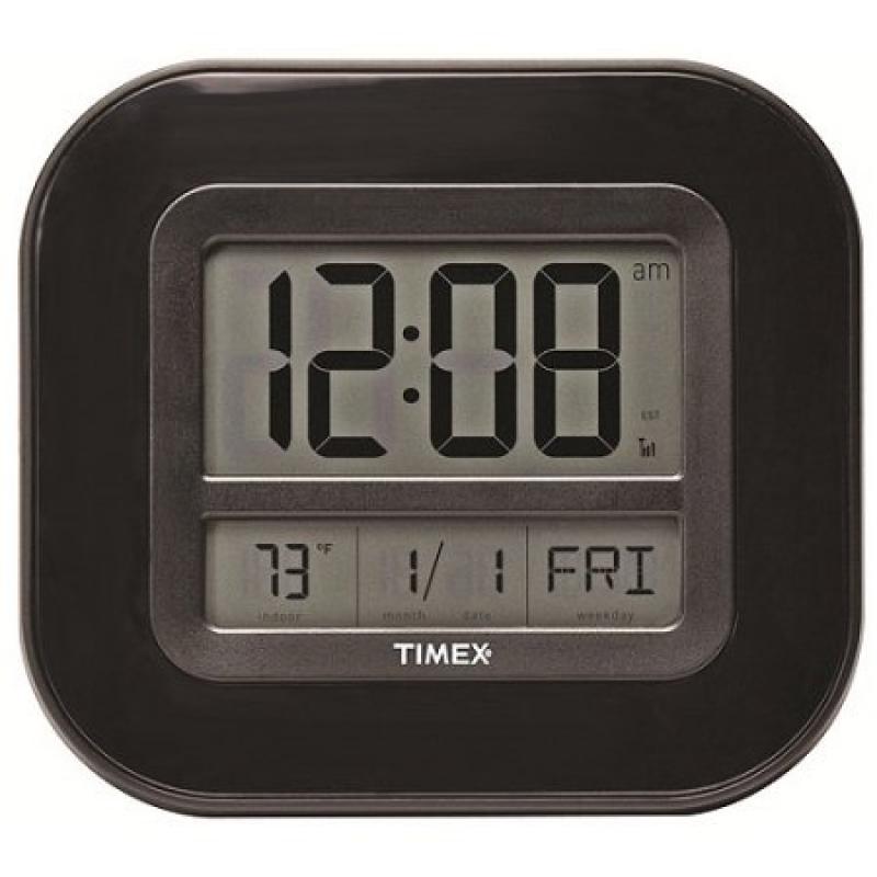AcuRite Timex 9" Atomic Digital Time, Temp and Date Wall Clock