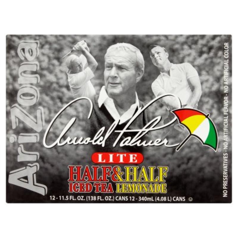 Arizona Arnold Palmer Lite Half & Half Iced Tea/Lemonade, 11.5 oz, 12ct