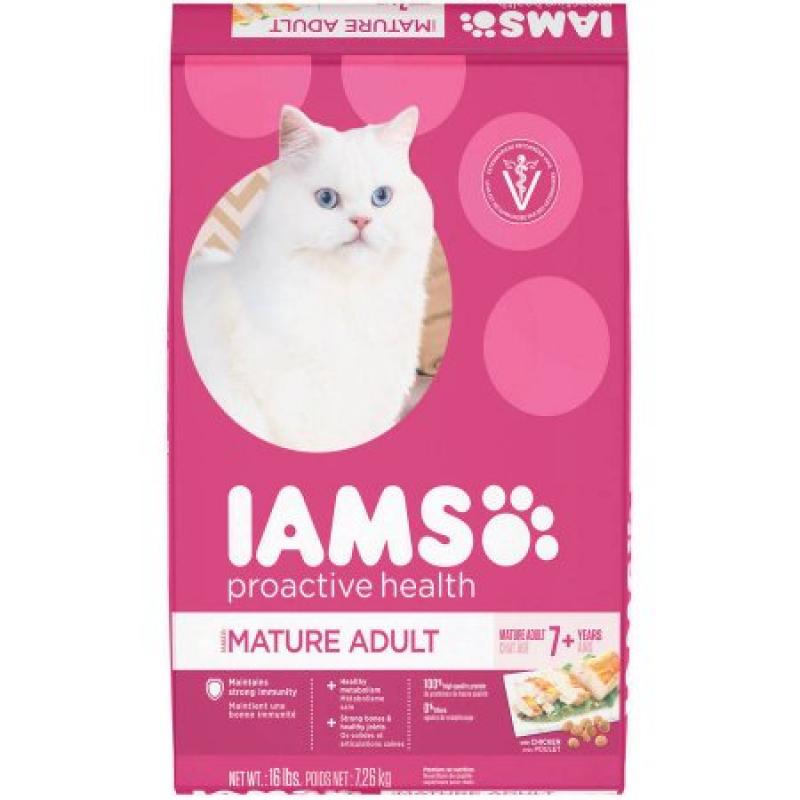 IAMS PROACTIVE HEALTH Mature Adult Dry Cat Food, 16 lbs