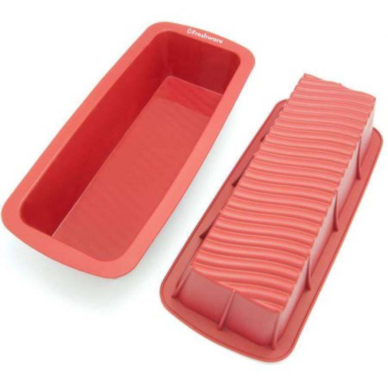 Freshware 12.5" Large Silicone Mold/Loaf Pan for Soap, Cake and Bread, CB-103RD