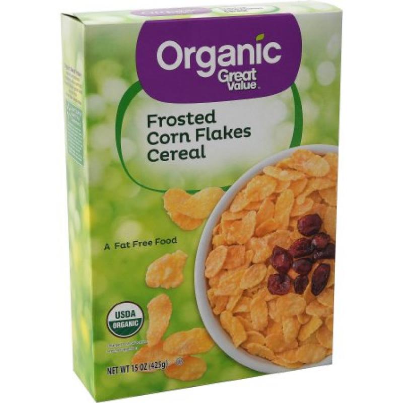 Great Value Organic Frosted Corn Flakes Cereal, 15 Oz