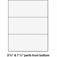 Printworks Office Paper, Perforated 3-2/3" and 7-1/3" From Bottom, 8.5" x 11", 500 Sheets