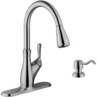 Magnus Sinks Single Handle Gooseneck Kitchen Faucet with Soap Dispenser