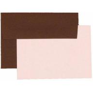 JAM Paper 100 Percent Recycled Personal Stationery Sets with Matching 4bar/A1 Envelopes, Chocolate Brown, 25-Pack