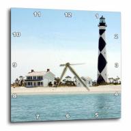 3dRose North Carolina, Cape Lookout lighthouse - US34 LSE0035 - Lynn Seldon, Wall Clock, 13 by 13-inch