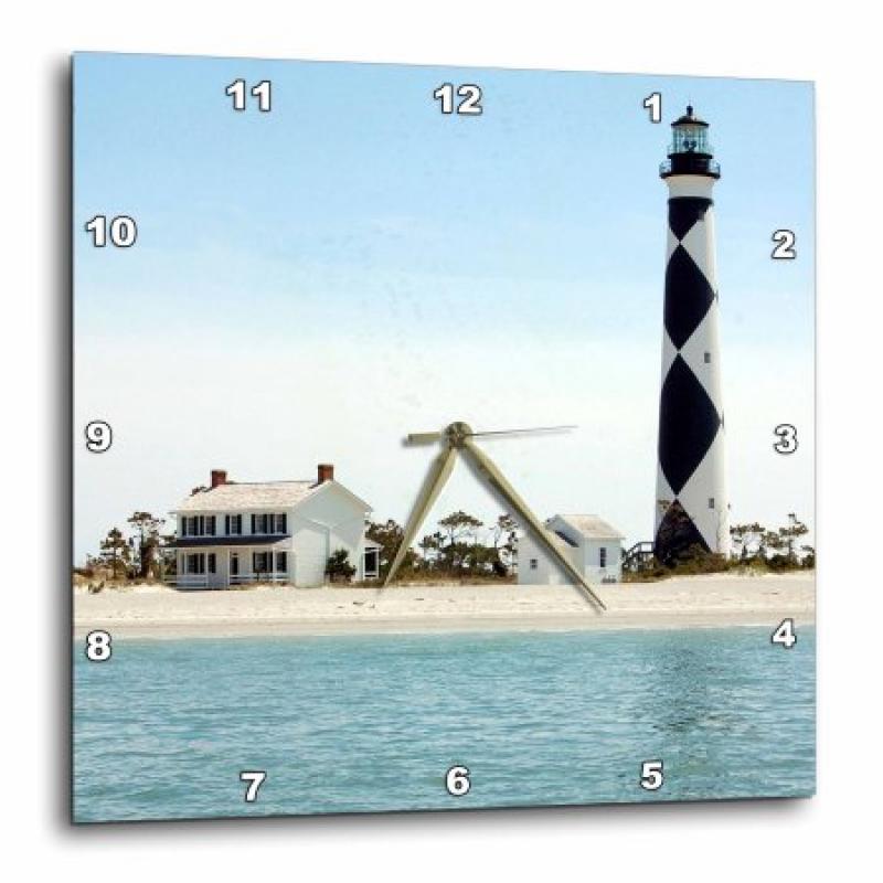 3dRose North Carolina, Cape Lookout lighthouse - US34 LSE0035 - Lynn Seldon, Wall Clock, 15 by 15-inch
