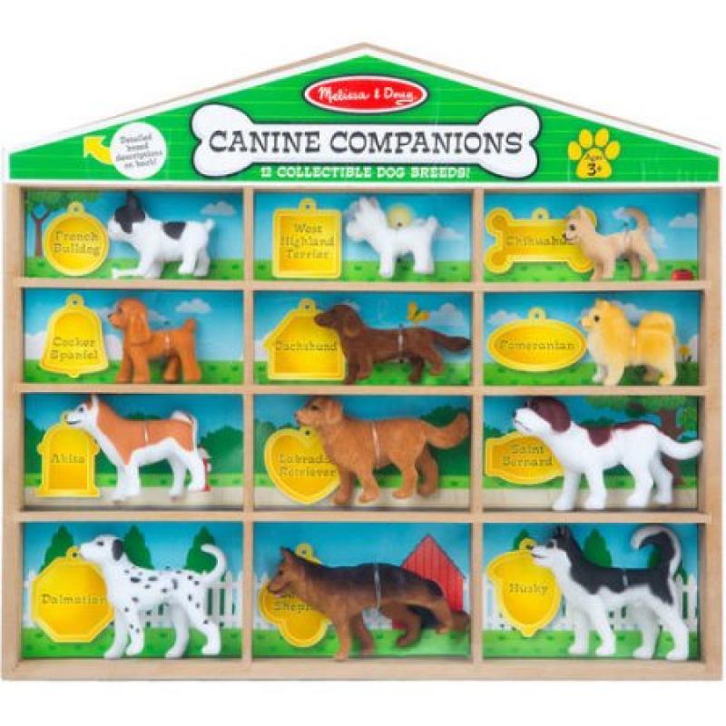 Melissa & Doug Canine Companions Pretend Play Figures, 12 Collectible Dog Breeds