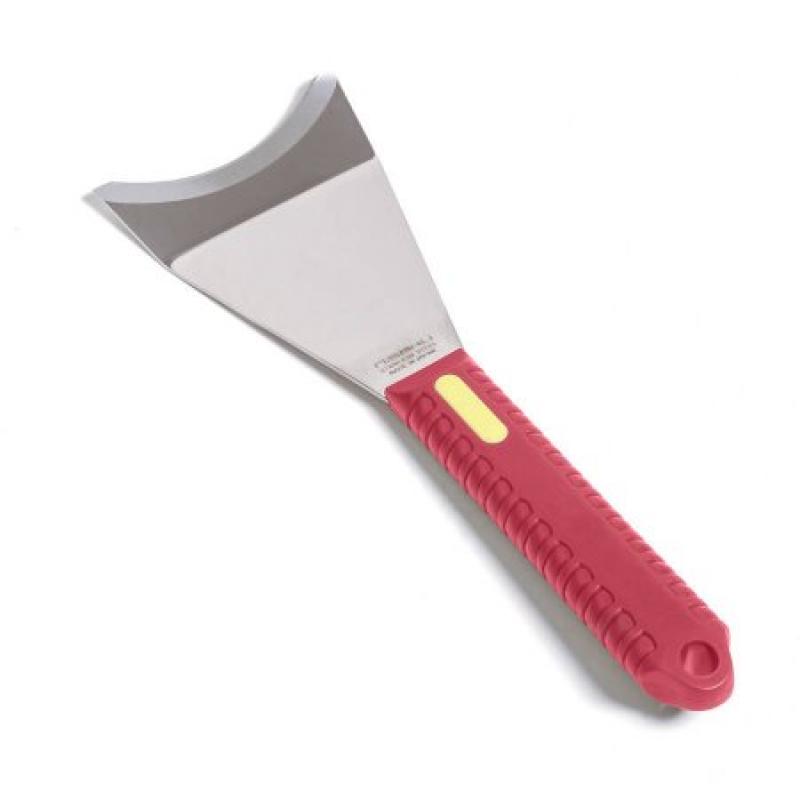 Nisaku Stainless Steel U-Shaped Scraper Knife, 3" Blade Red