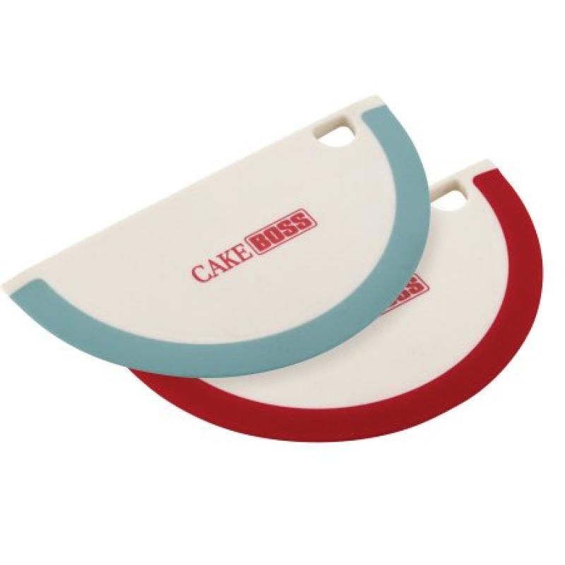 Cake Boss Nylon Tools and Gadgets Set of 2 Silicone Bowl Scrapers, Assorted