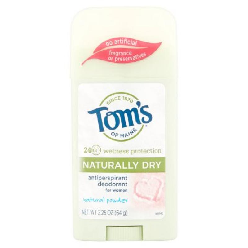 Tom&#039;s of Maine Naturally Dry Natural Powder Antiperspirant Deodorant Stick for Women, 2.25 oz