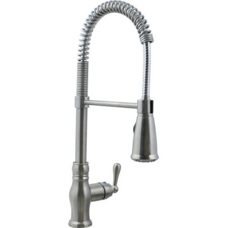 Ultra Faucets UF17103 Stainless Steel Single-Handle Kitchen Faucet with Pull-Down Spray