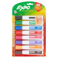 Expo Magnetic Dry Erase Markers with Eraser, Chisel Tip, Assorted, 8pk