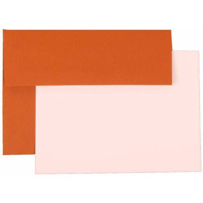 JAM Paper Personal Stationery Sets with Matching A6 Envelopes, Dark Orange, 25-Pack