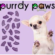 Purrdy Paws Soft Nail Caps for Dogs, 40-Pack, Purple Holographic Glitter