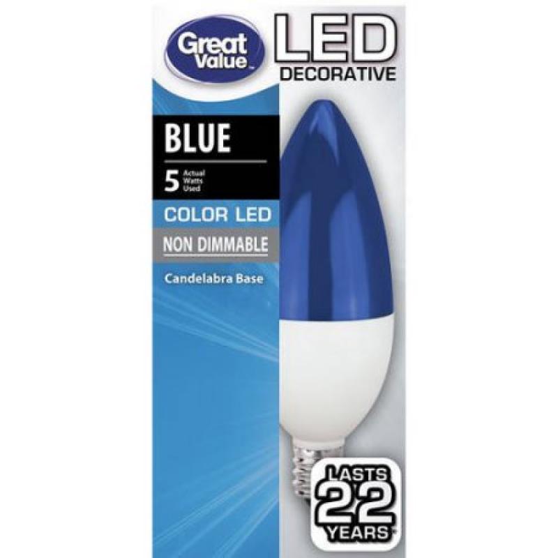 Great Value LED Light Bulb, Blue Decorative