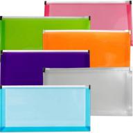 JAM Paper #10 5" x 10" Plastic Wallet Envelopes with Zip Closure, Assorted Colors, 6-Pack