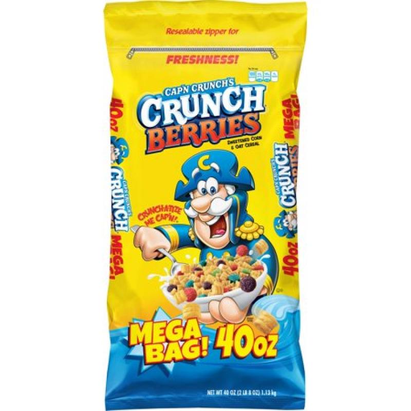 Cap&#039;n Crunch Breakfast Cereal, Crunch Berries, 40 oz Bag