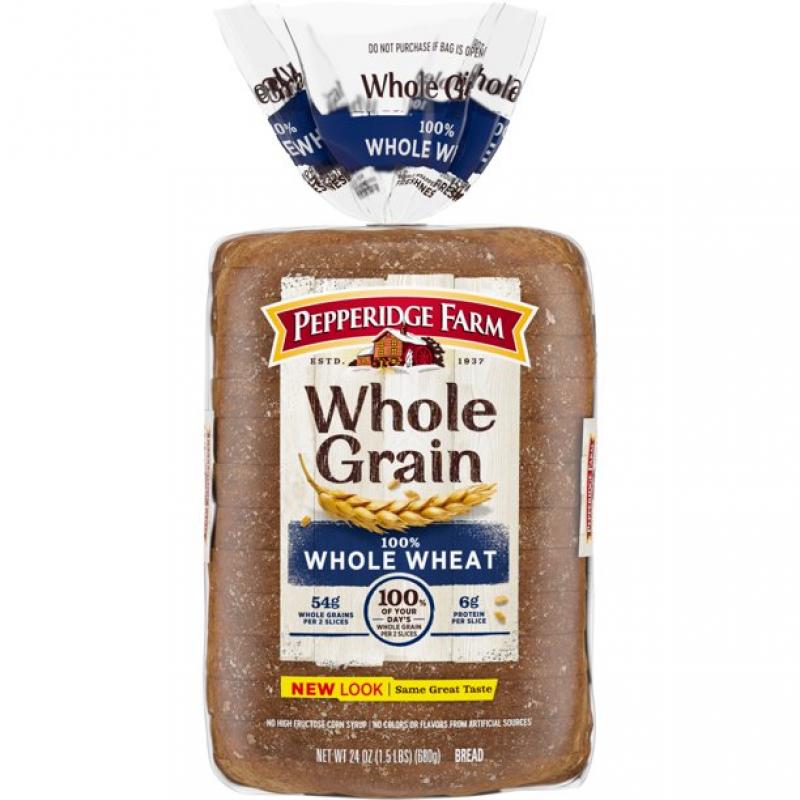 Pepperidge Farm Whole Grain 100% Whole Wheat Bread, 24 oz. Loaf