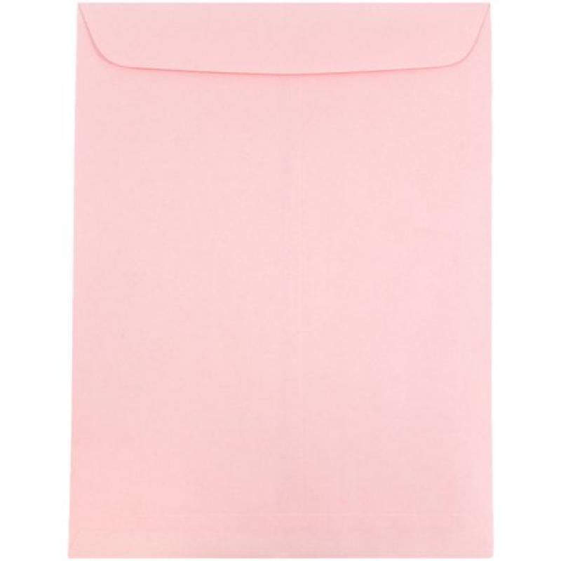 JAM Paper 10 x 13 Open End Catalog Envelope with Clasp Closure - Baby Pink - 50/pack