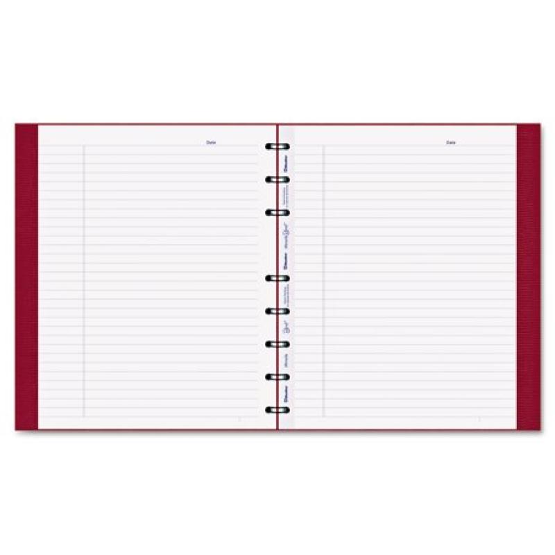 Blueline MiracleBind Notebook, College/Margin, 9 1/4 x 7 1/4, White, Red Cover, 75 Sheets -REDAF915083