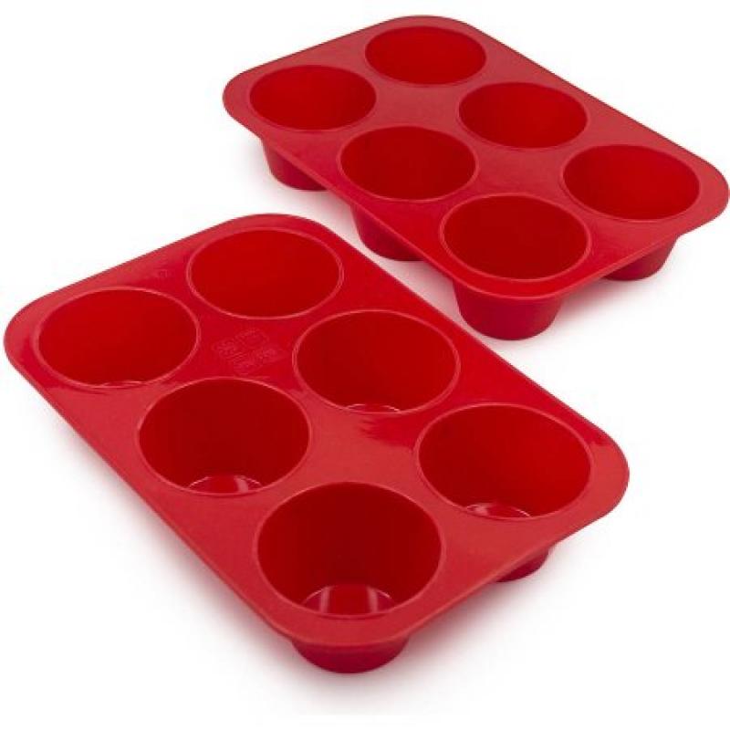Sorbus 12 Cup Silicone Muffin & Cupcake Baking Pans, Non-Stick, Easy To Clean, Oven, Microwave, Dishwasher and Freezer Safe, Heat Resistant Up To 450 Degrees F, 2pk