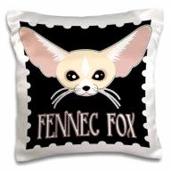 3dRose Cute Fennec Fox Cartoon, Pillow Case, 16 by 16-inch