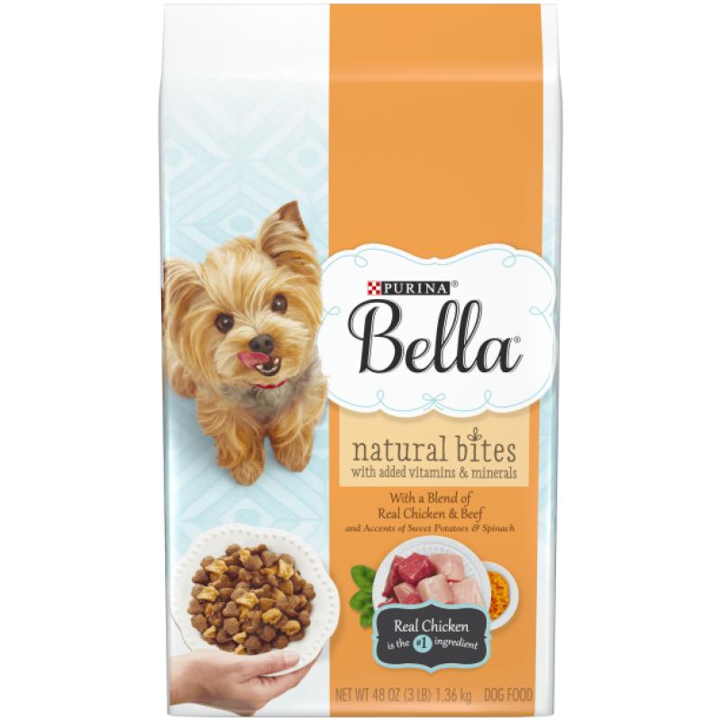 Purina Bella Natural Small Breed Dry Dog Food Natural Bites With Real Chicken & Beef - 3 lb. Bag